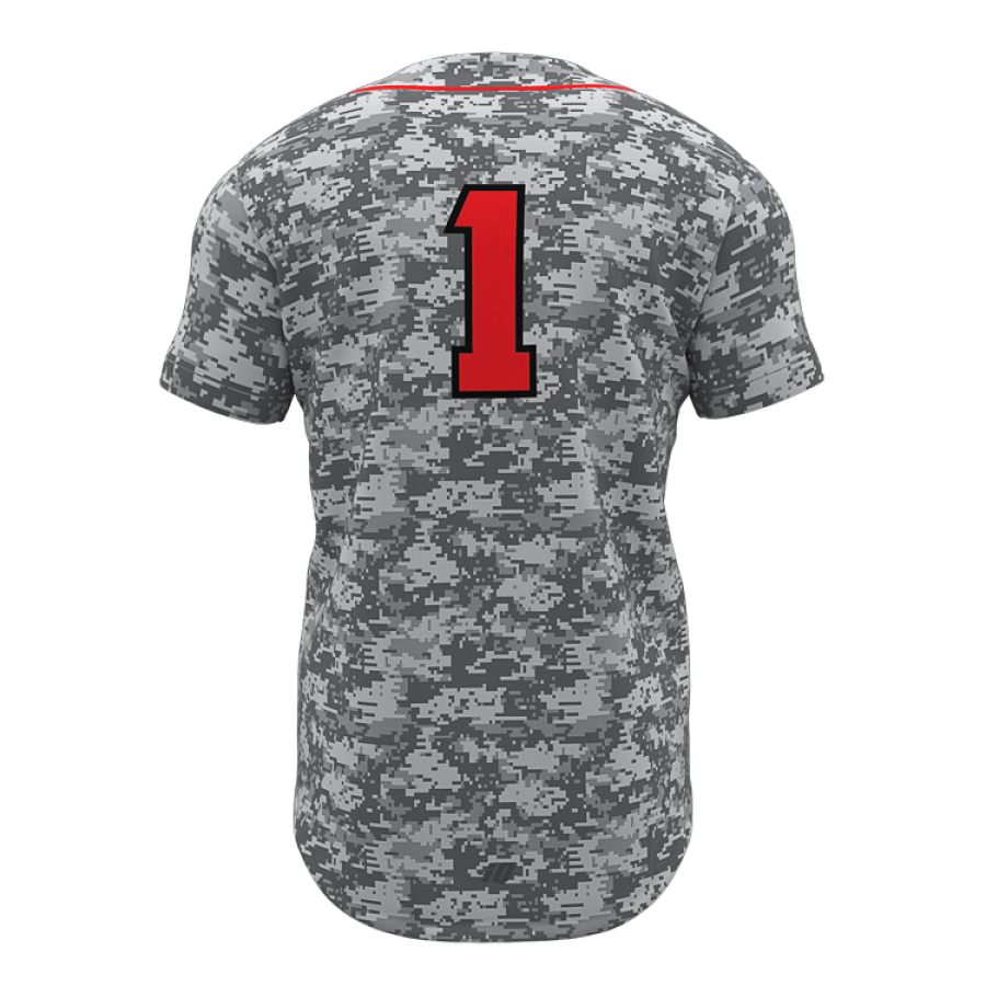Dinger Full Button Short Sleeve Baseball Jersey - LIONEL SPORTS