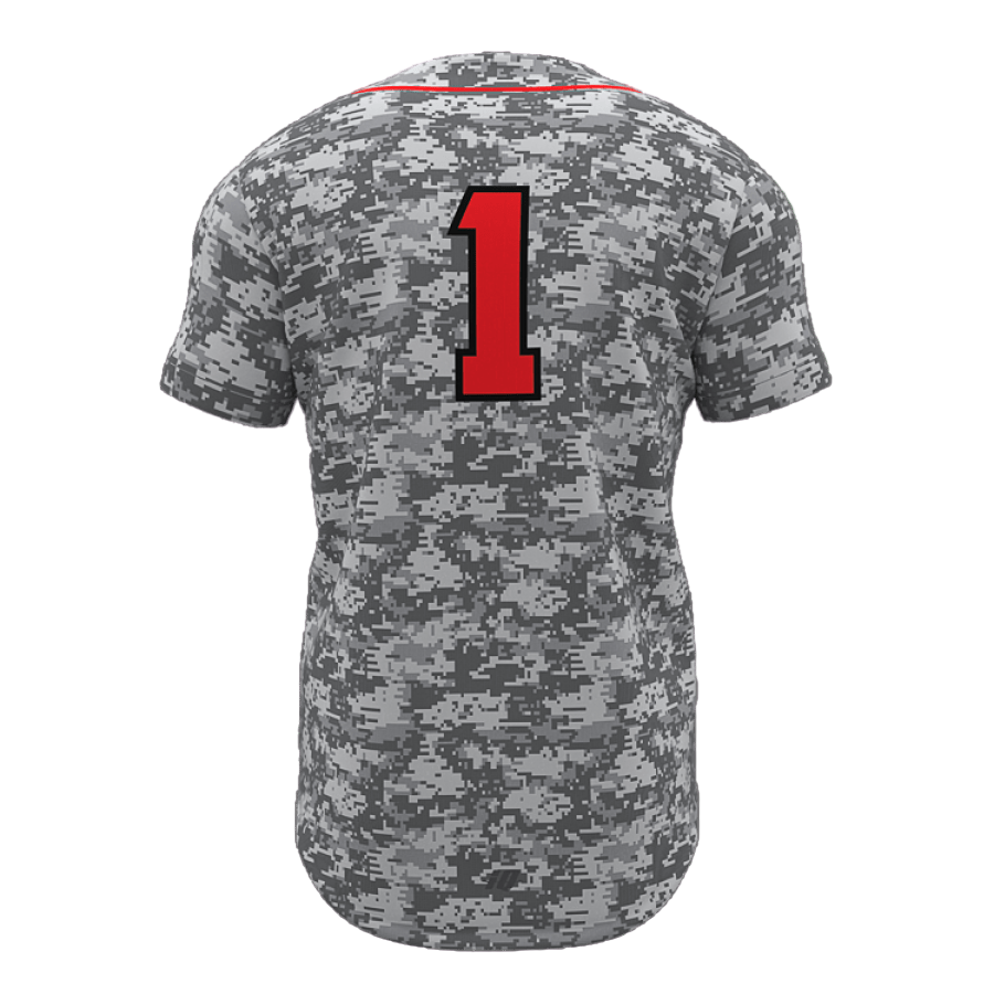 Dinger Full Button Short Sleeve Baseball Jersey - LIONEL SPORTS