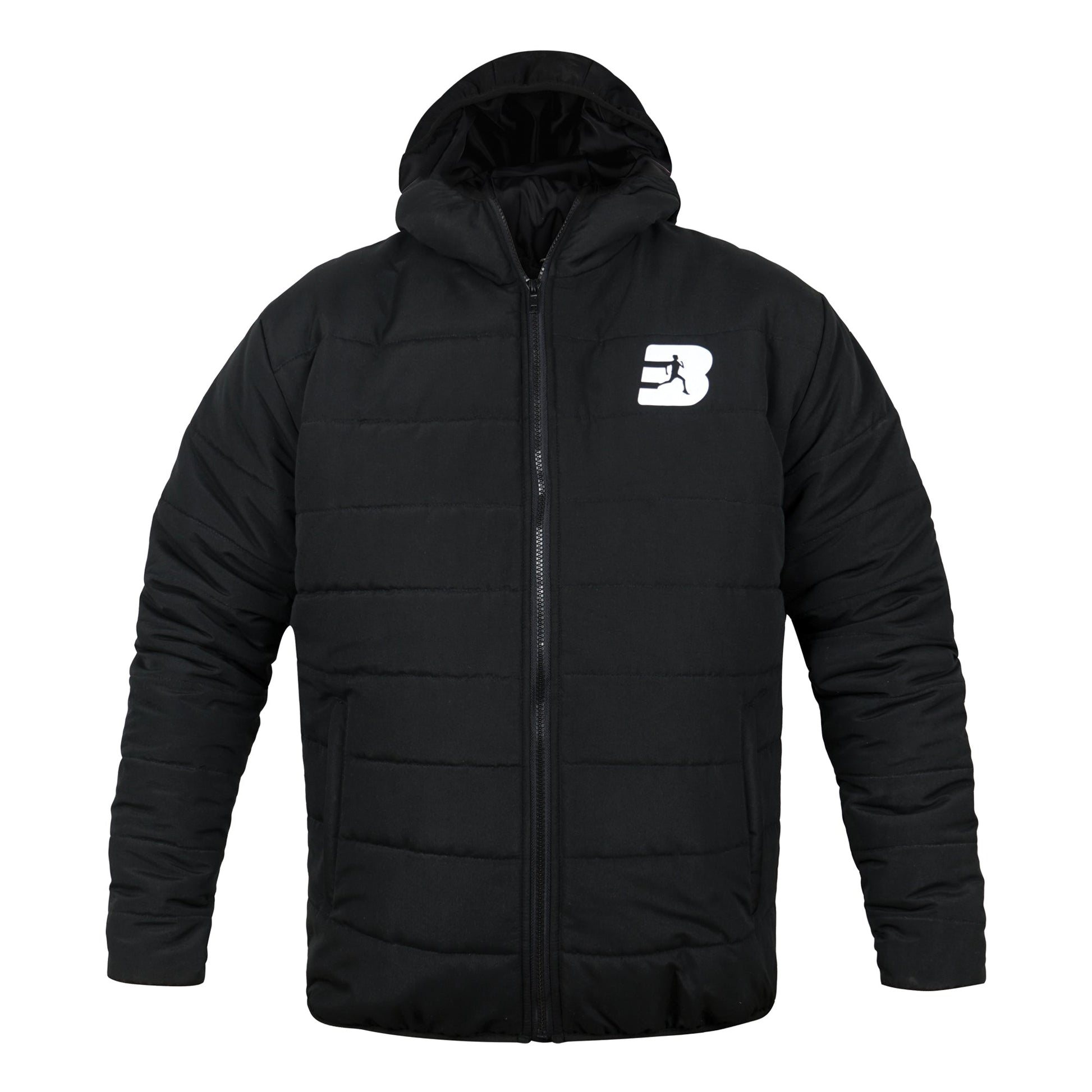 Custom insulated hooded puffer jacket – winter sportswear and branded streetwear coat