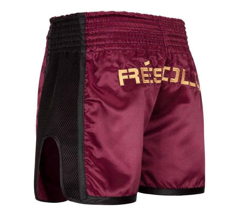 Maroon Gold Combination Muay Thai Short - LIONEL SPORTS