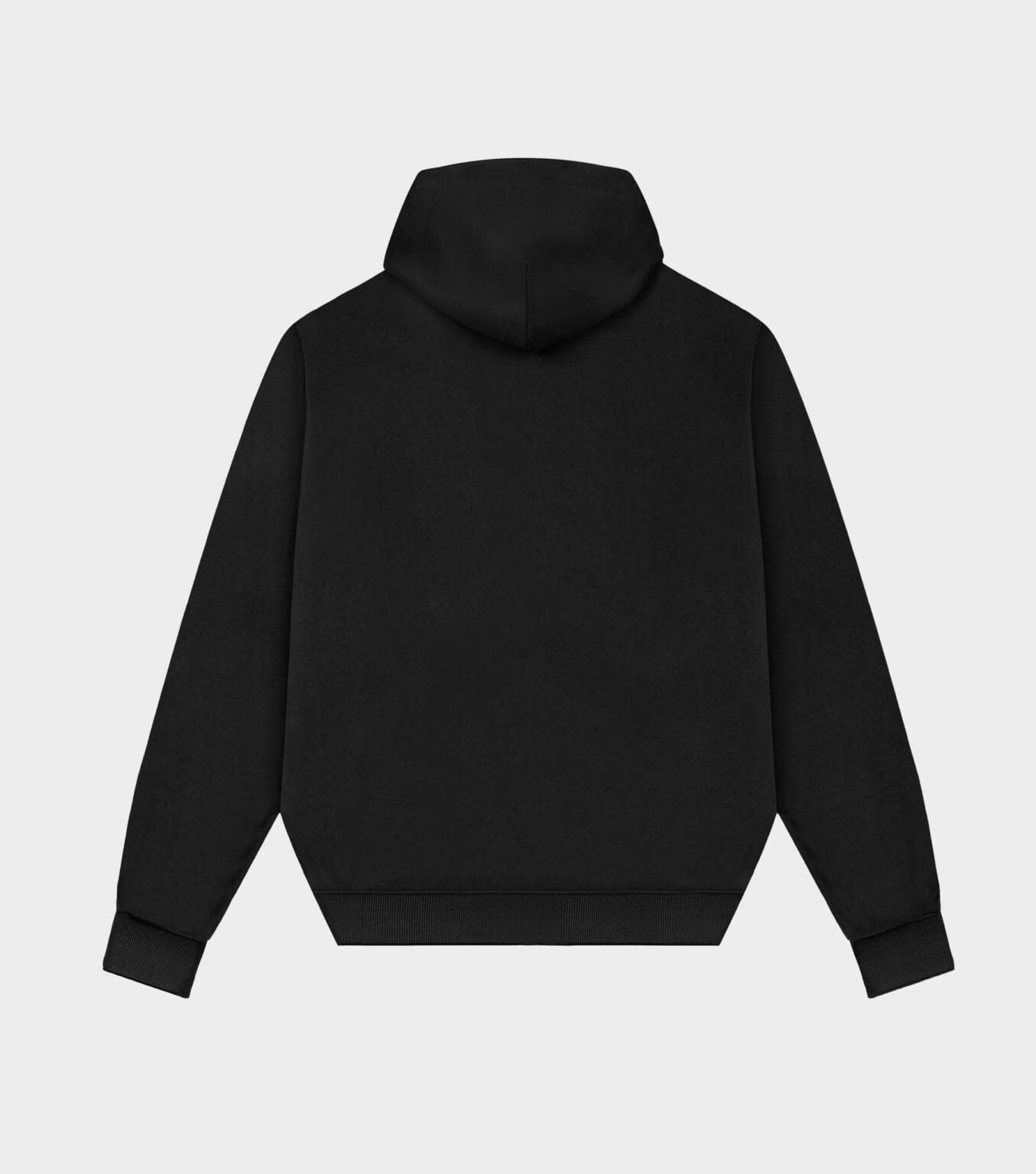 Black Organic Silver Zipper Hoodie