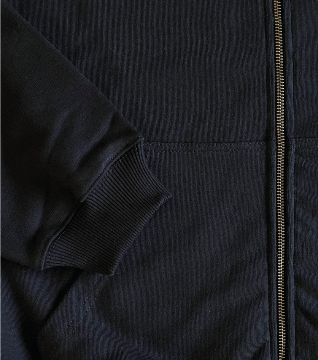 Black Organic Bronze Zipper Hoodie