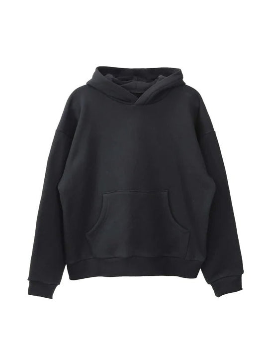 Custom black heavy fleece sweatshirt – warm streetwear for winter collections