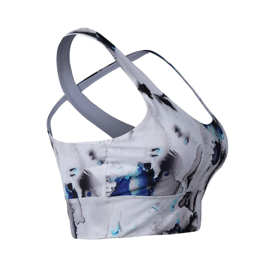 Cross Stripe Sublimation Gym Bra