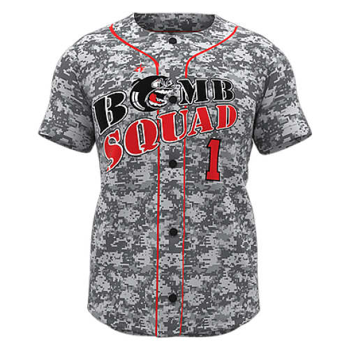Dinger Full Button Short Sleeve Baseball Jersey - LIONEL SPORTS