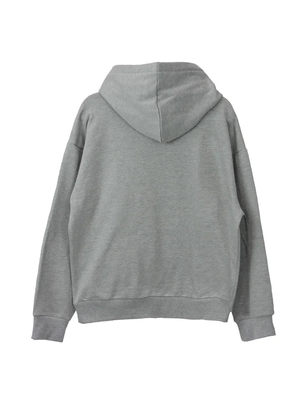 Heather Grey Fleece Down Shoulder Hoodie - LIONEL SPORTS