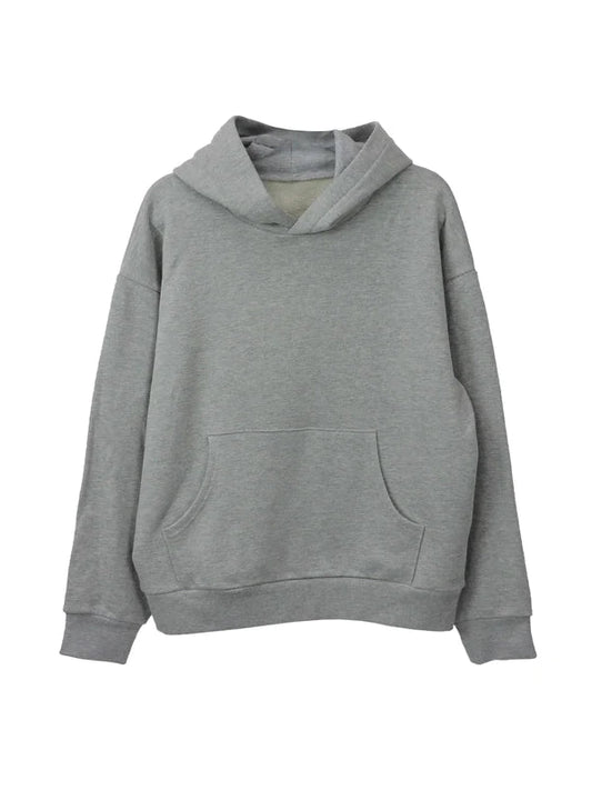 Custom heather grey fleece hoodie – heavyweight winter streetwear hoodie