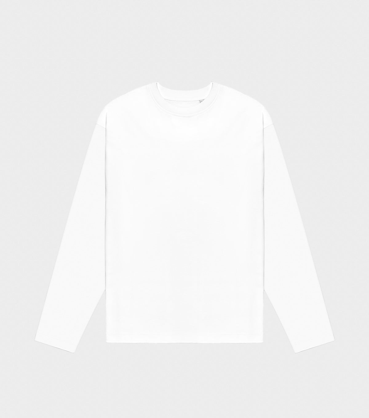 White Organic Cotton Open Cuff Long sleeve T-Shirt