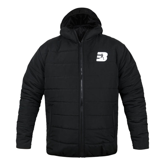 Custom insulated hooded puffer jacket – winter sportswear and branded streetwear coat
