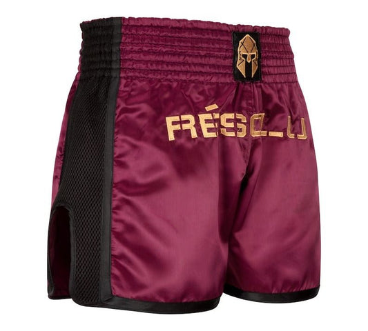 Maroon Gold Combination Muay Thai Short - LIONEL SPORTS