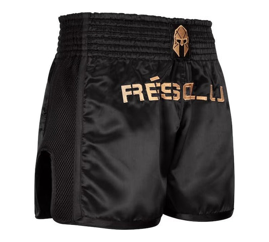Muay Thai Shorts In Shine Black - LIONEL SPORTS