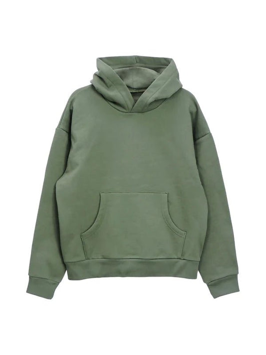 Custom olive green heavy fleece sweatshirt – warm unisex streetwear essential