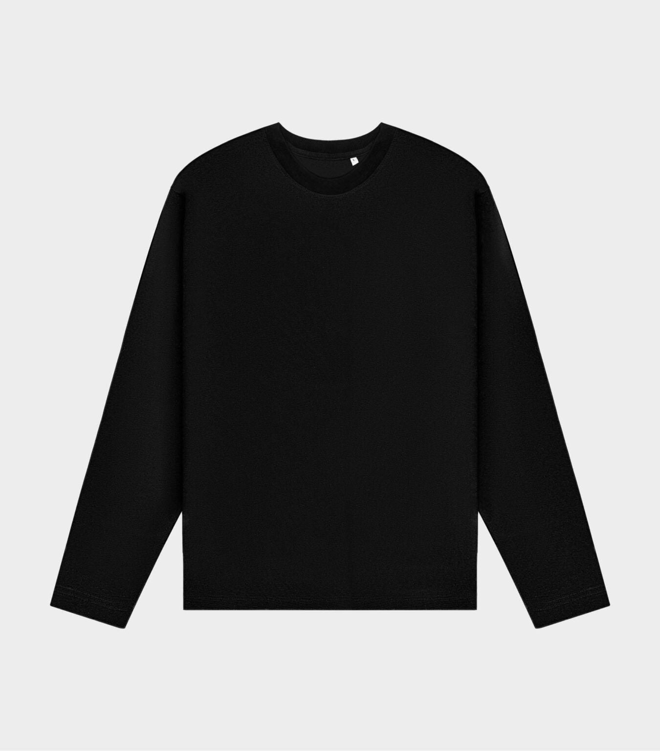 Black Organic Cotton Open Cuff Long sleeve T-Shirt