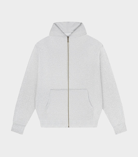 Ash Grey Organic Bronze Zipper Hoodie