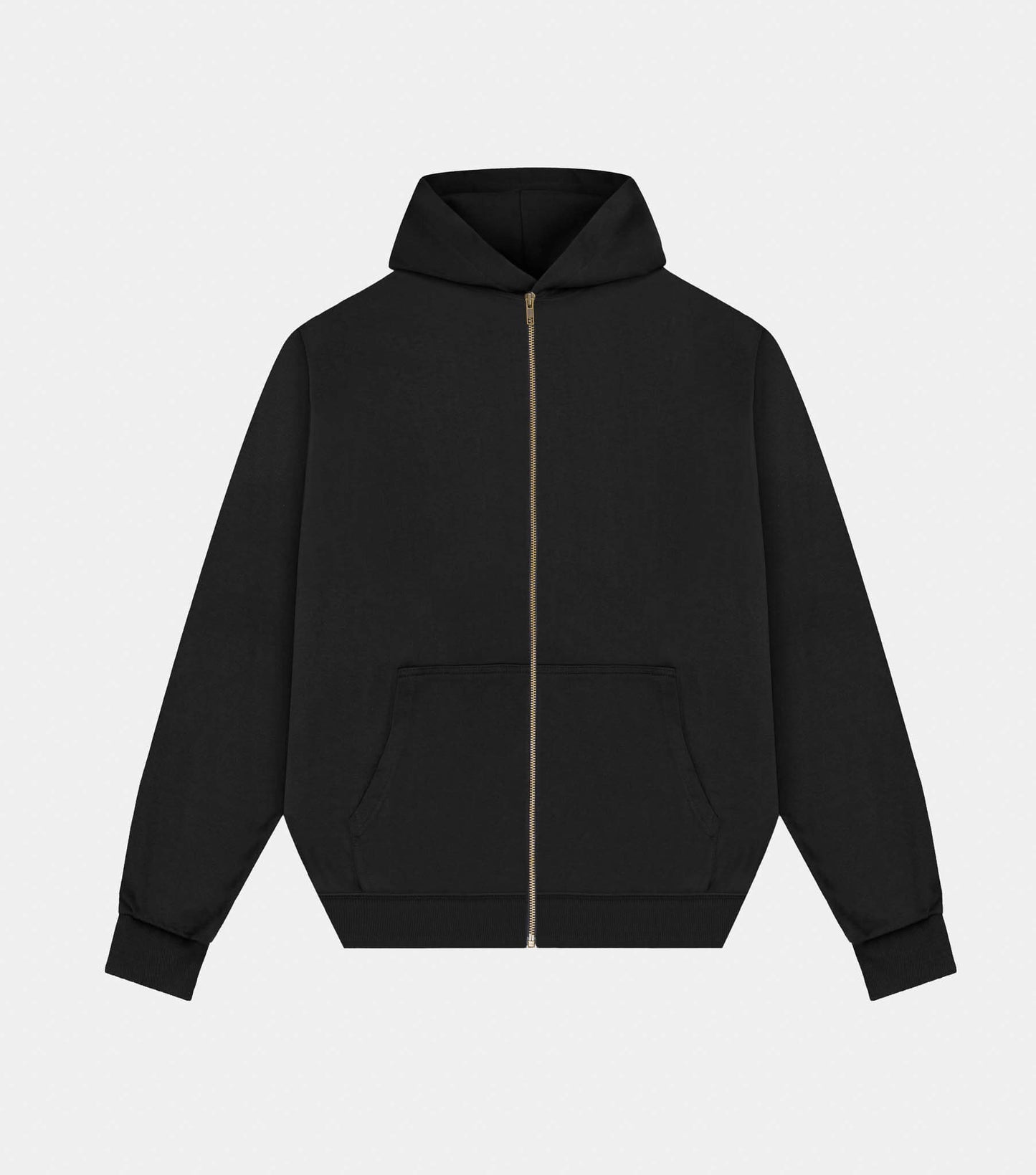 Black Organic Bronze Zipper Hoodie