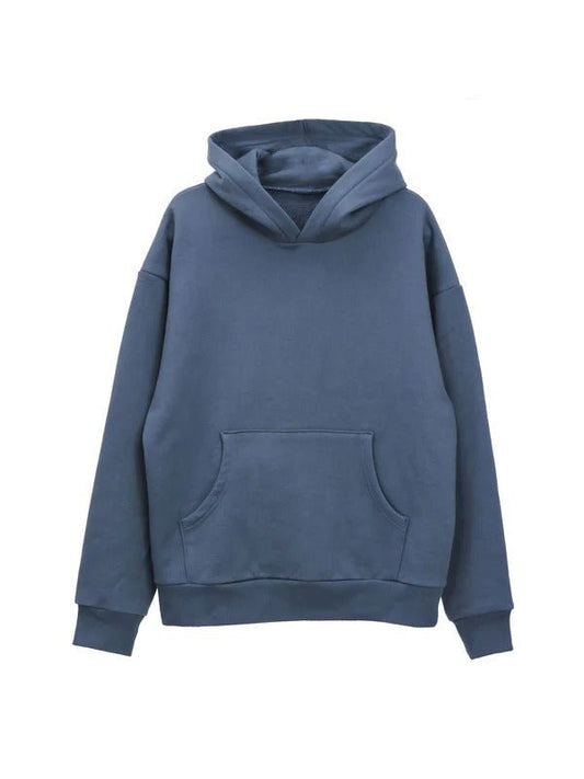 Custom sailor blue fleece hoodie – heavyweight streetwear and sportswear apparel