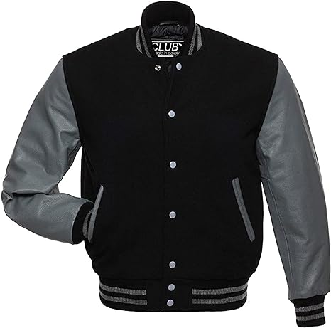 Silver & Black Vibe Varsity Jacket - LIONEL SPORTS