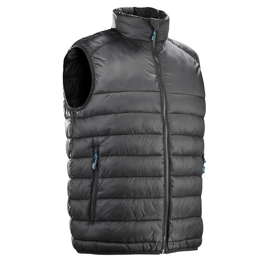 Sleeveless training puffer jacket for men – black athletic vest by Lionel Sports
