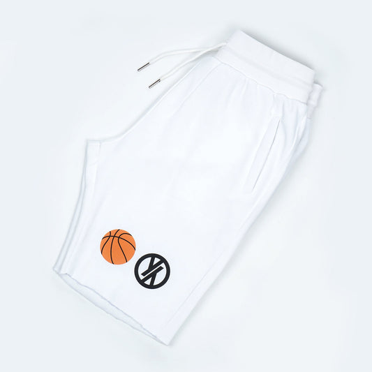 White custom sweat shorts – unisex lifestyle and sportswear design