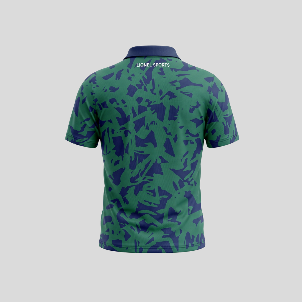 Green & Navy Camo Performance Polo Shirt - Image 3