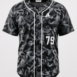 Black & Grey Camo Baseball Team Jersey