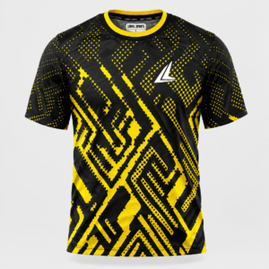 Black & Yellow Geometric Performance Training Shirt
