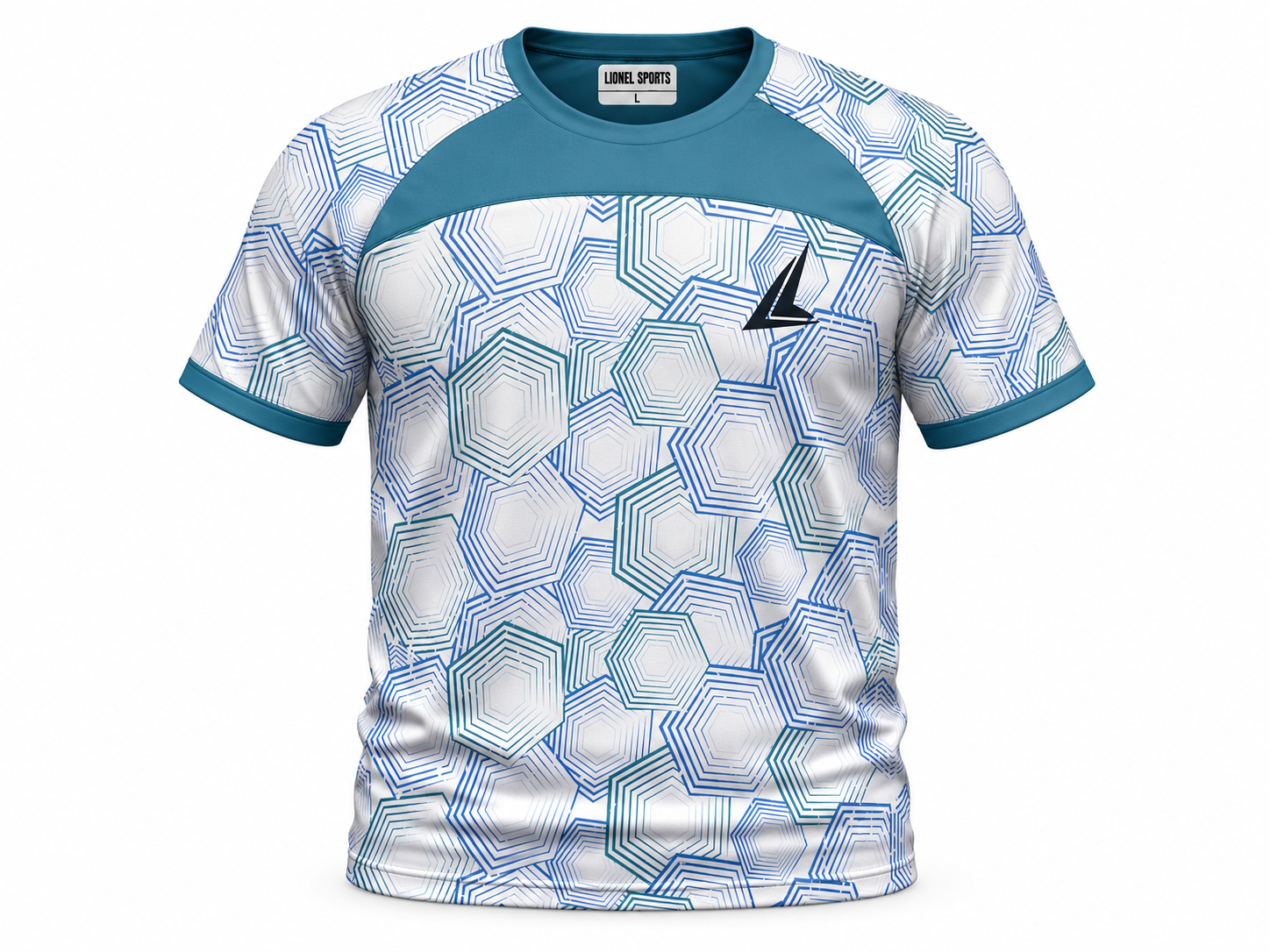 White & Teal Hexagon Performance Training Jersey
