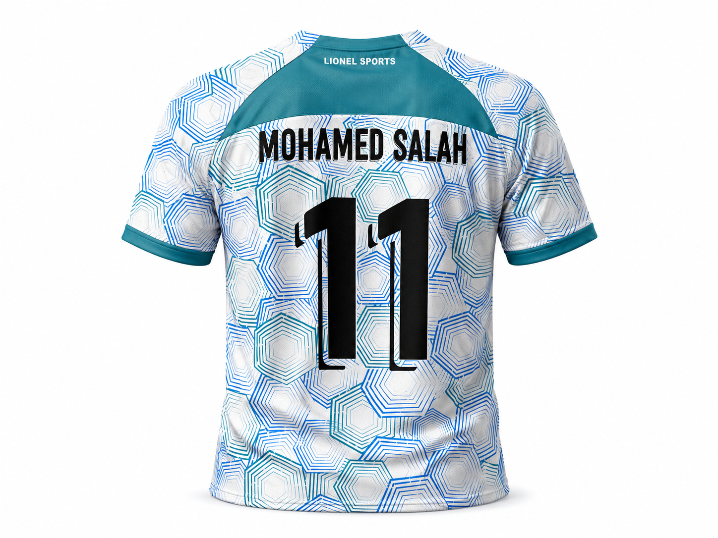 White & Teal Hexagon Performance Training Jersey - Image 2
