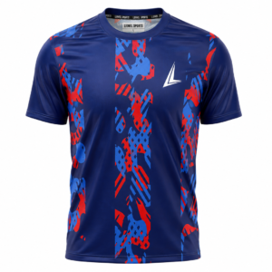 Navy Blue, Red & Sky Blue Abstract Performance Training Shirt