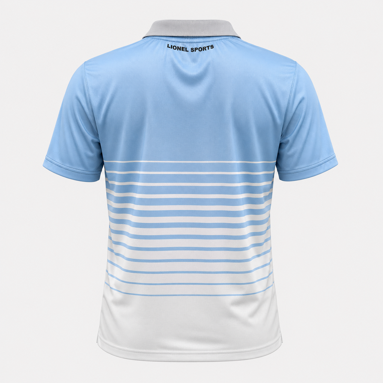 Sky Blue & White Gradient Performance Polo Shirt - Image 3