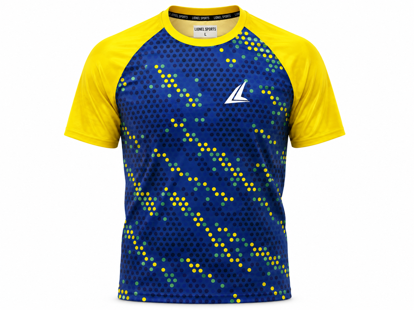 Blue & Yellow Dotted Performance Training Shirt