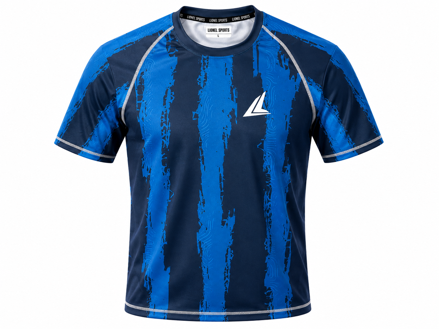 Navy Blue Brush Stripe Performance Training Shirt