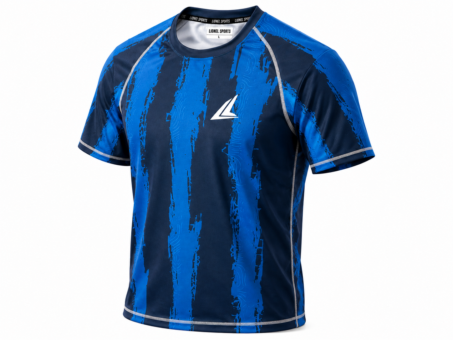 Navy Blue Brush Stripe Performance Training Shirt - Image 2