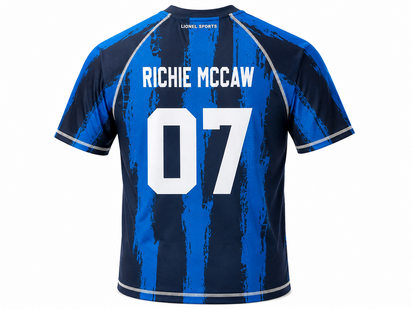 Navy Blue Brush Stripe Performance Training Shirt - Image 3