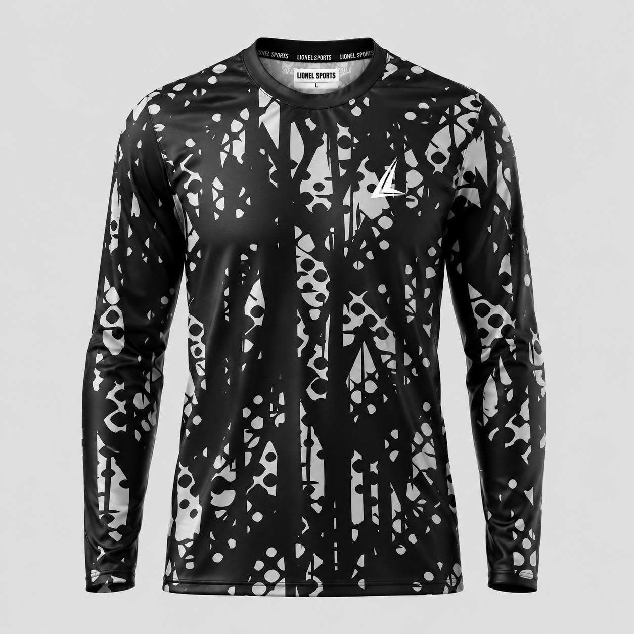Black & White Abstract Long Sleeve Training Shirt