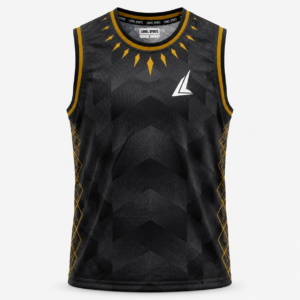 Black & Gold Geometric Basketball Team Jersey