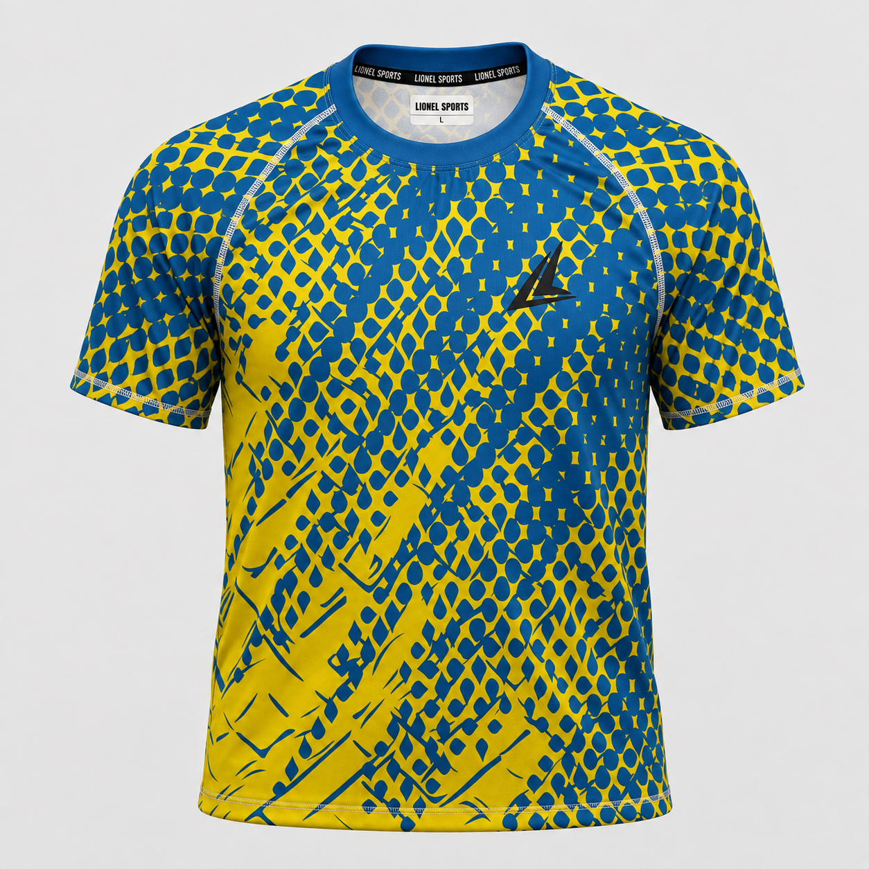 Yellow & Blue Abstract Performance Training Shirt