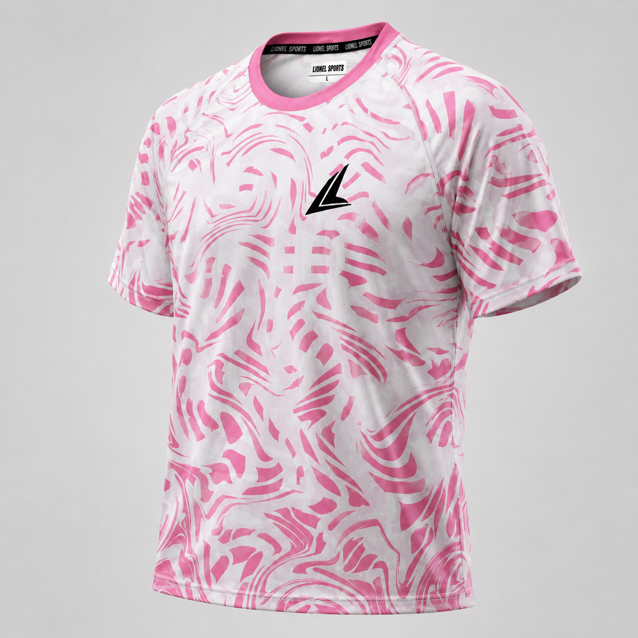 Pink & White Abstract Performance Training Shirt - Image 2