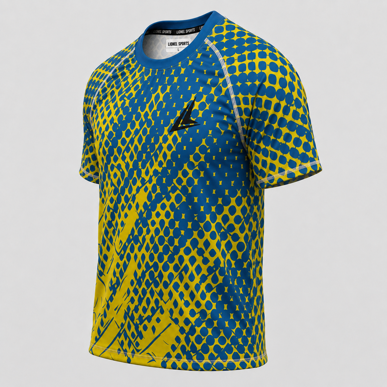 Yellow & Blue Abstract Performance Training Shirt - Image 2