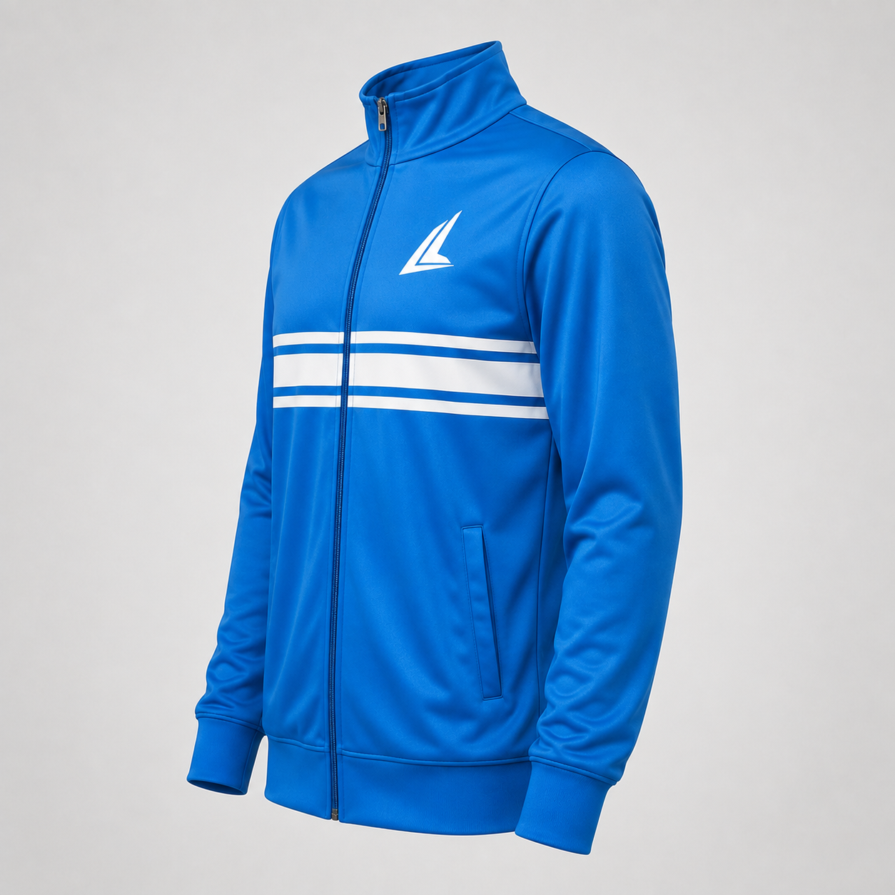 Royal Blue & White Stripe Full-Zip Training Jacket - Image 3