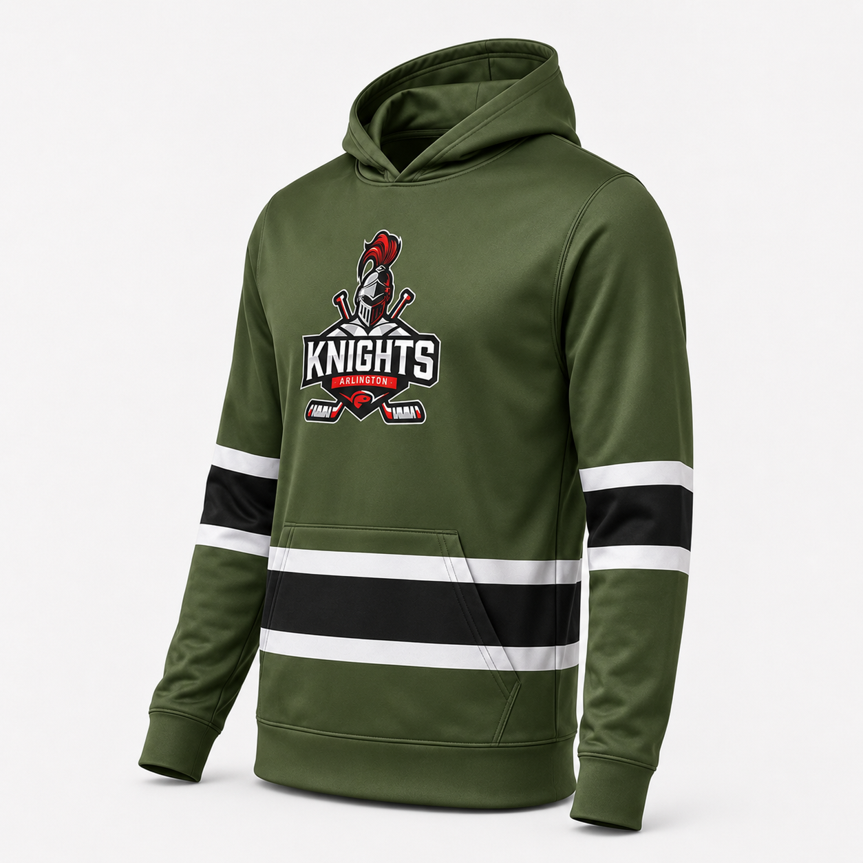 Olive Green Knights Team Hoodie - Image 3