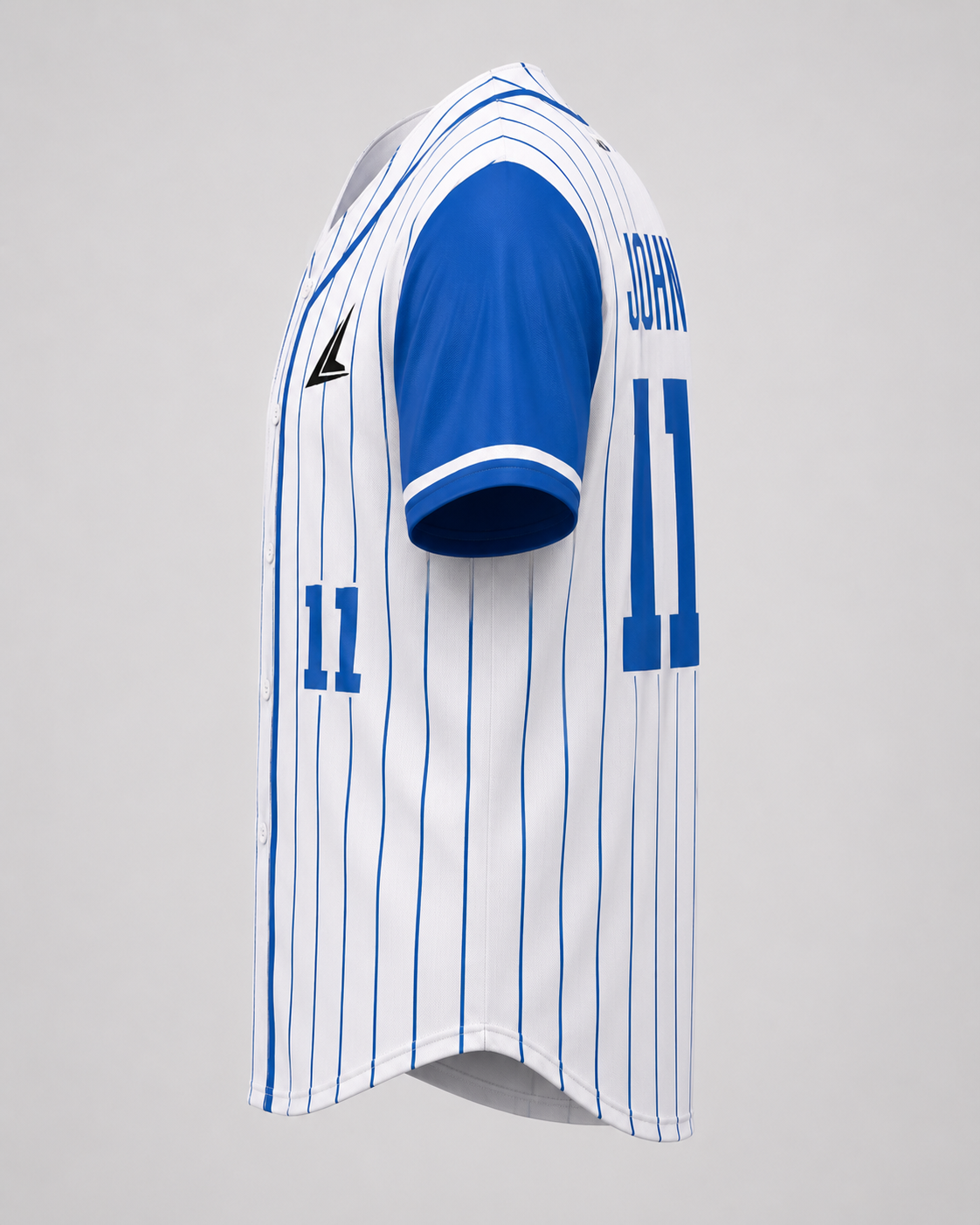 Lionel Sports White & Blue Pinstripe Baseball Team Jersey - Image 2