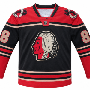 Black and Red Striped Custom Ice Hockey Jersey