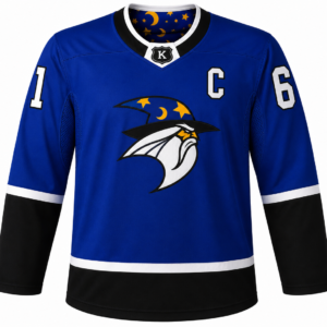 Royal Blue and Black Custom Ice Hockey Jersey