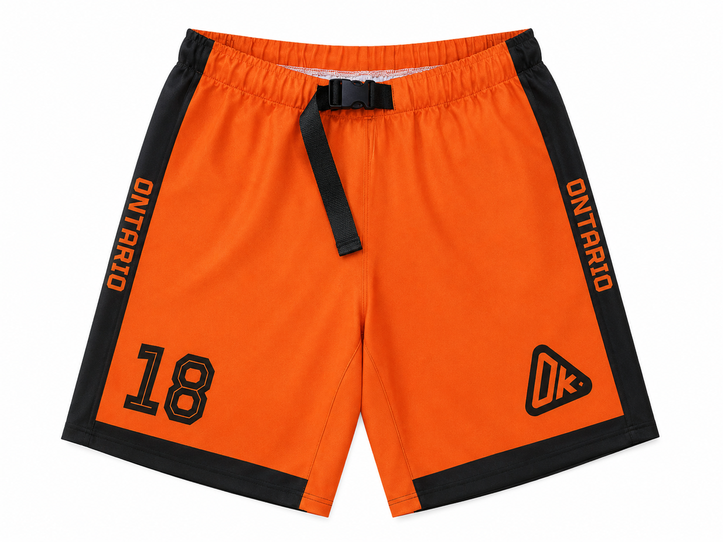 Orange and Black Custom Hockey Shorts