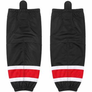 Black Red and White Striped Ice Hockey Socks